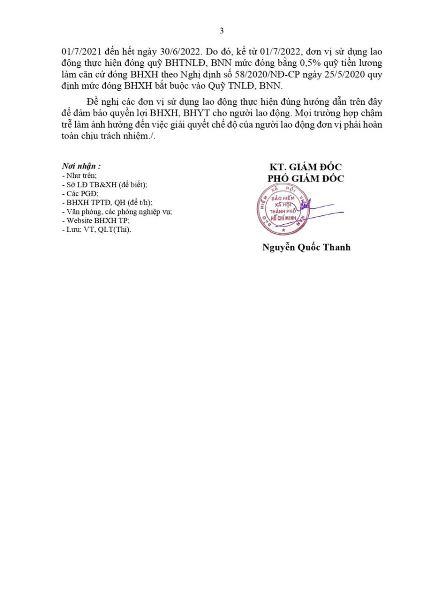 Công văn 3288/BHXH-QLT TP.HCM