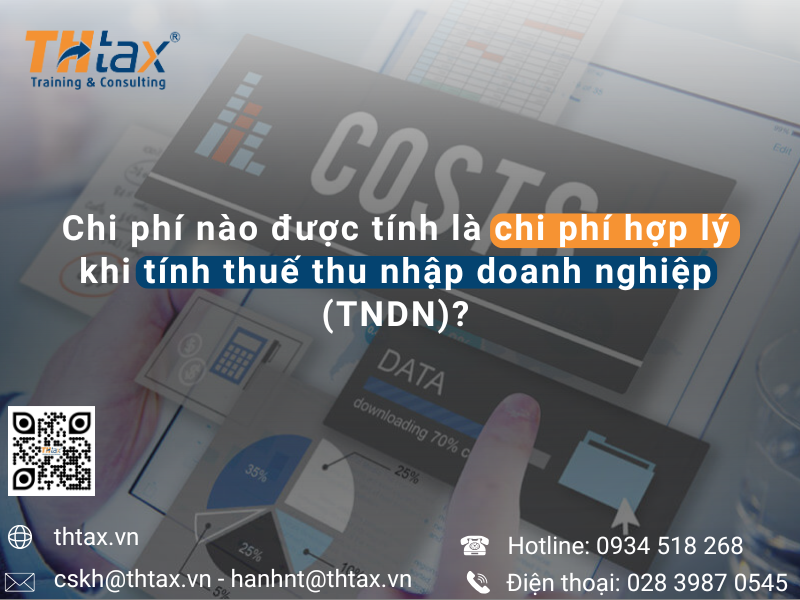 Chi phí nào được tính là chi phí hợp lý khi tính thuế thu nhập doanh nghiệp (TNDN)?