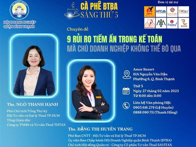 ☕THTAX tại buổi Cà phê sángThứ 5 cùng Hội Doanh Nghiệp Quận Bình Thạnh