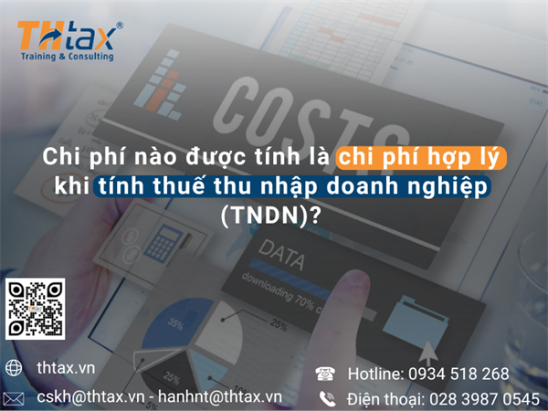 Chi phí nào được tính là chi phí hợp lý khi tính thuế thu nhập doanh nghiệp (TNDN)?